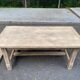 Extensible farmhouse dining table stripped in raw solid oak from the 1970s.