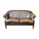 Vintage leather 2-seater sofa in dark brown