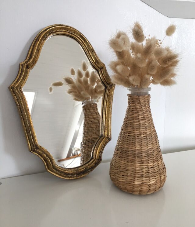 Louis XV-style gilded wood mirror - 22x33cm