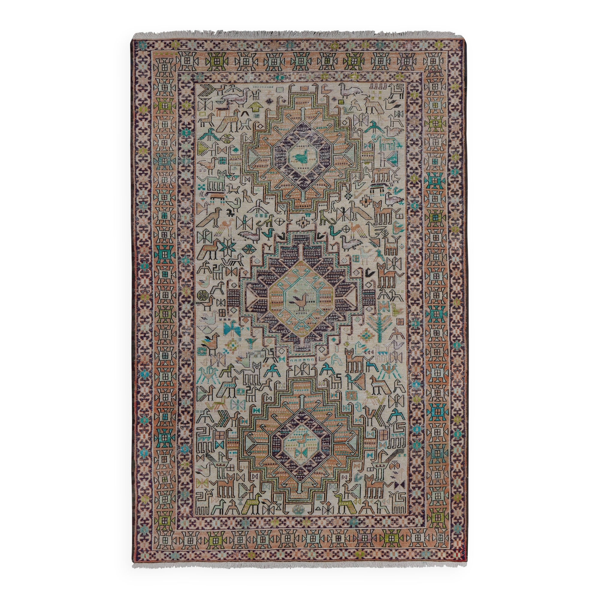 Vintage Turkish Oushak Handwoven Rug 117x181 cm