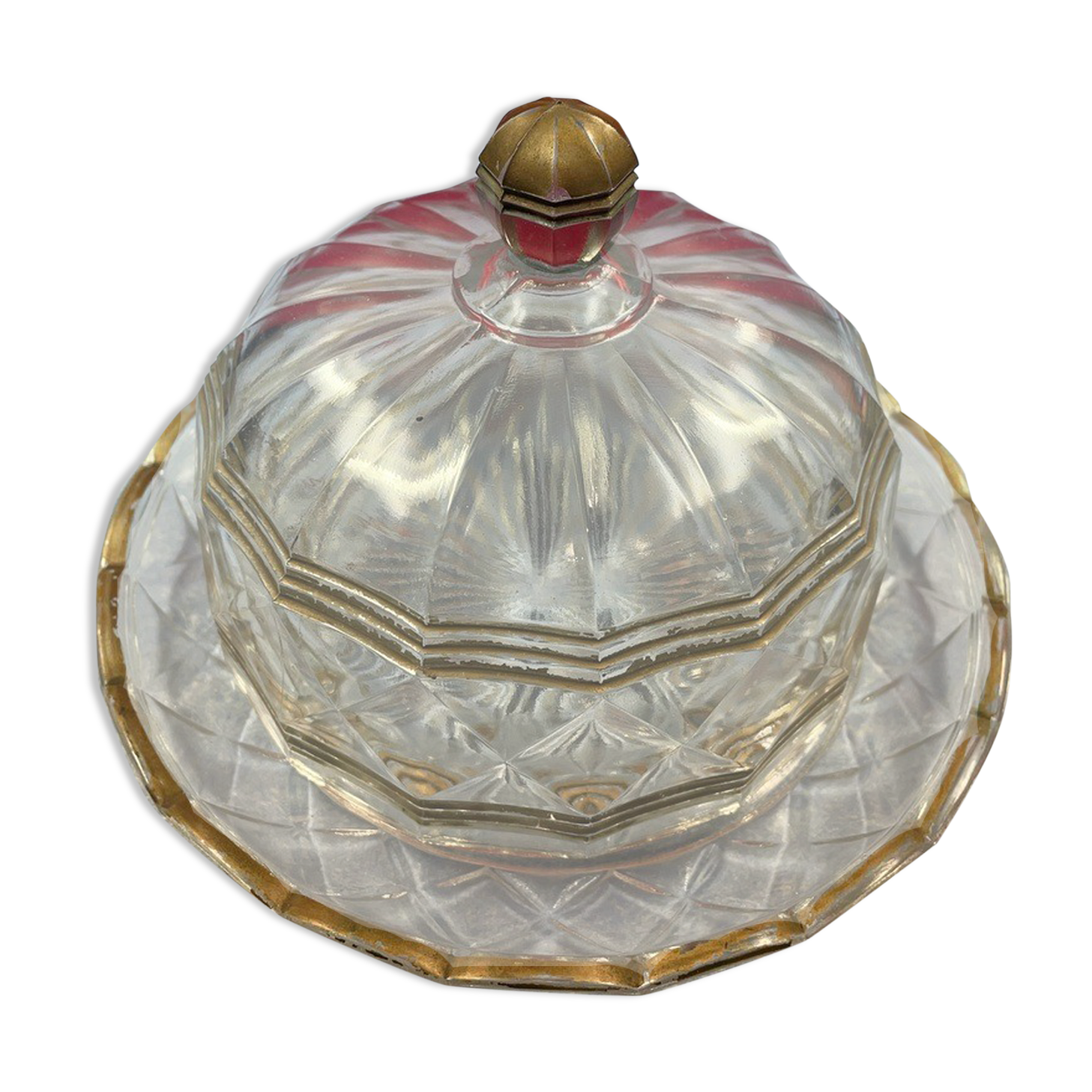 cheese bell or mignardises with old glass top