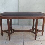 Art Deco stool bench in inlaid walnut