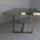 Table vintage 1970 métal chromé et verre