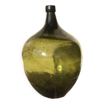 Brown in blown glass demijohn vintage wwi 31