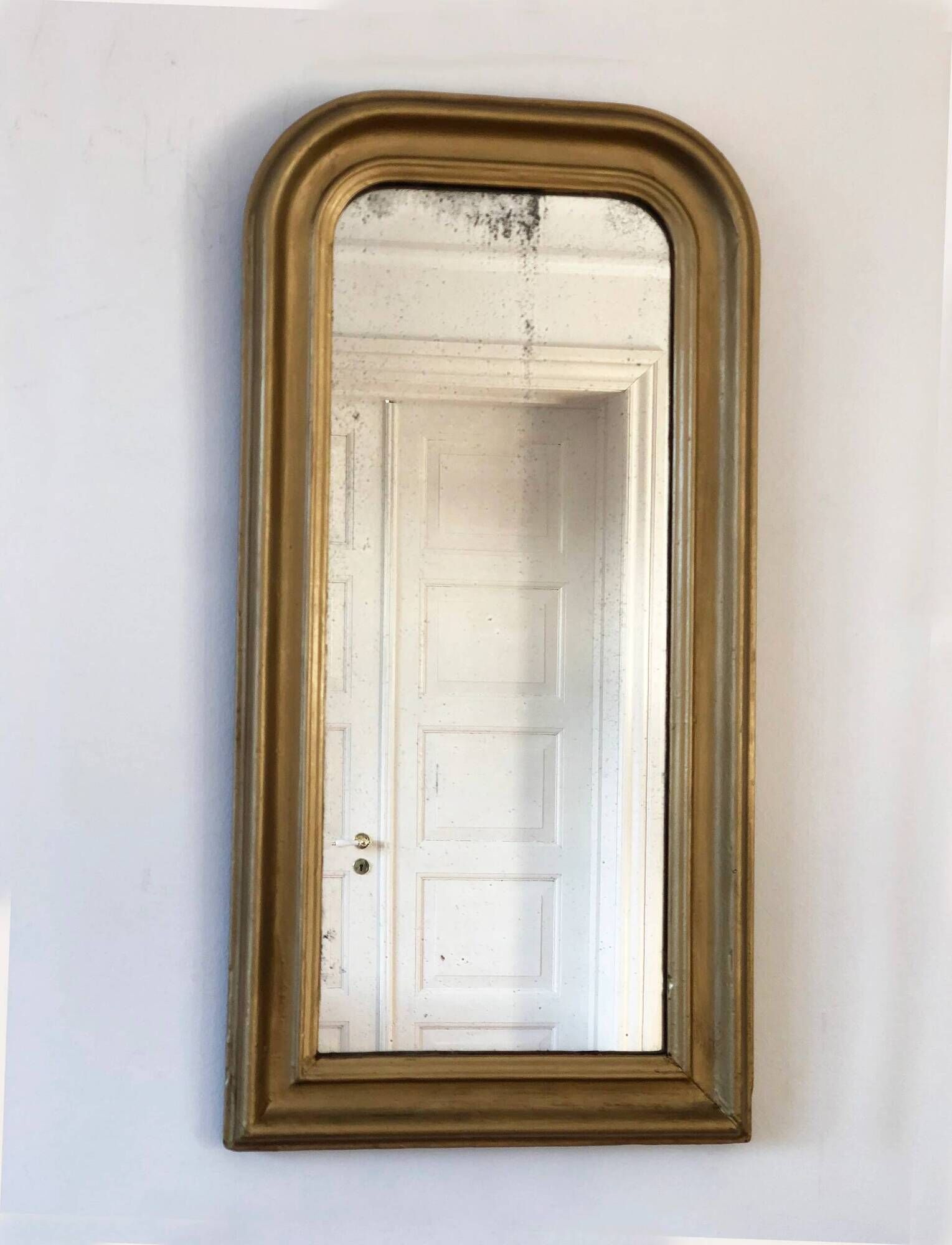 Antique French Louis Philippe full length mirror – gold, late 19th century