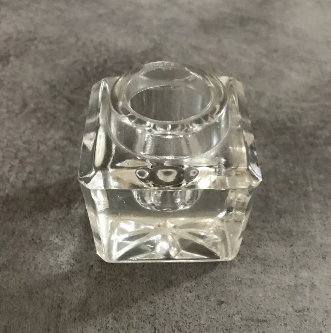 Candle holder holder -candle table vintage glass square shape