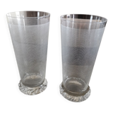 Duo de verres en cristal Daum années 1950