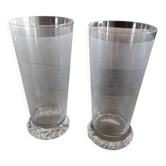 Duo de verres en cristal Daum années 1950