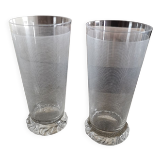 Duo of crystal glasses Daum 1950s