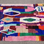 Grand tapis berbère marocain multicolore 350x200 cm – motifs géométriques