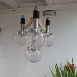 Large Italian Mid Century  Chandelier Pendant Murano Glass