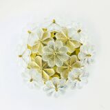 Mid-Century Floral Murano Glass Flush Mount by Ernst Palme for Palwa, Germany, 1960s