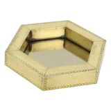 Rare Hexagonal Brass Mirror Rodolfo Dubarry 1970s