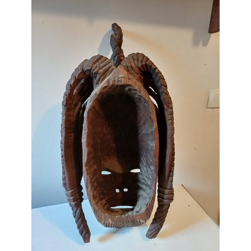 African wooden mask from Ivory Coast, Baoulé