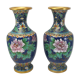Paire de vases en bronze émail cloisonné chinois chine