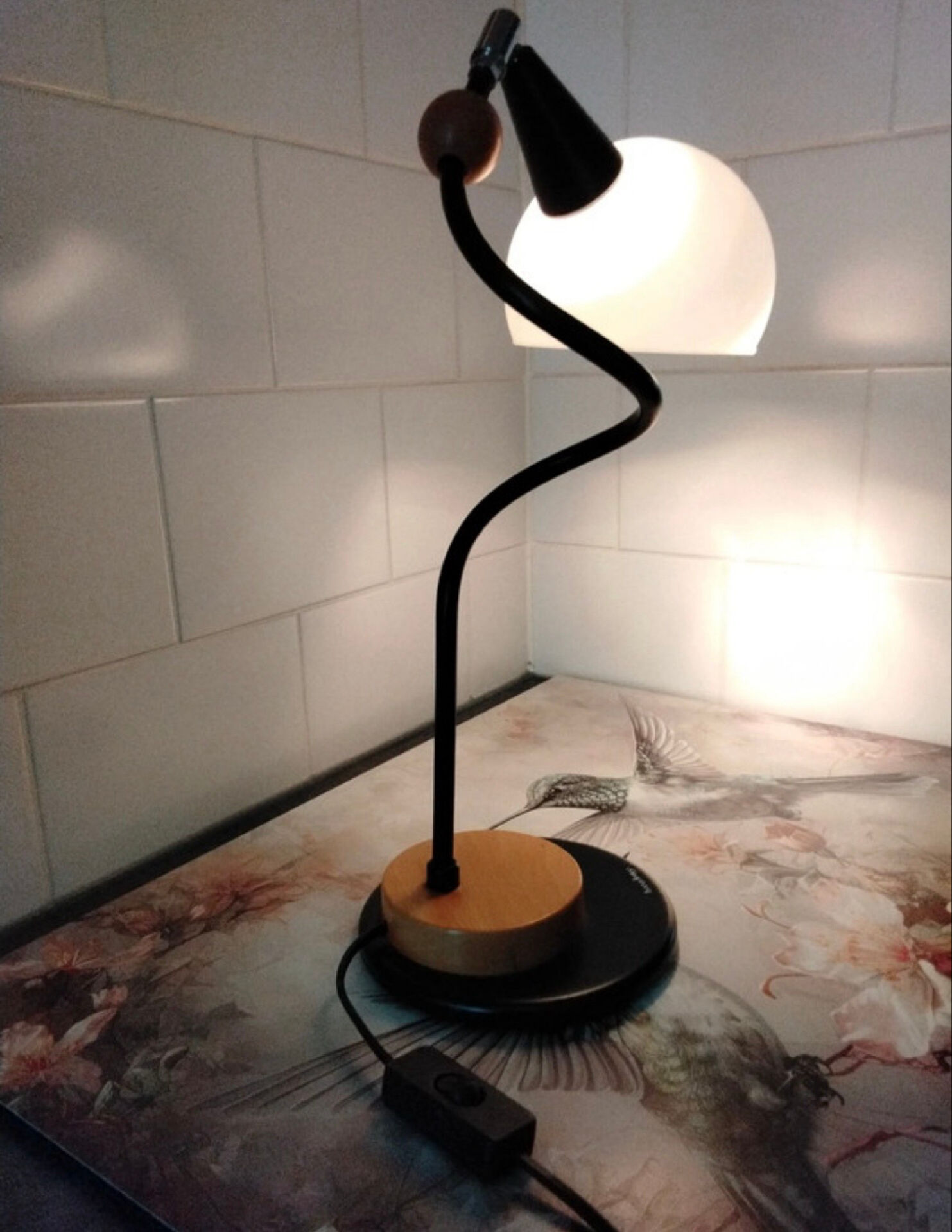 Magnificent vintage lamp with a bony design.