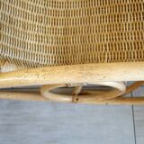 Vintage rattan bamboo rocking chair