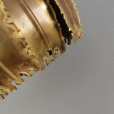 Brutalist flame-cut brass hanging lamp, by Svend Aage Holm Sørensen (SAHS)