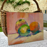 Acrylic painting 3 apples