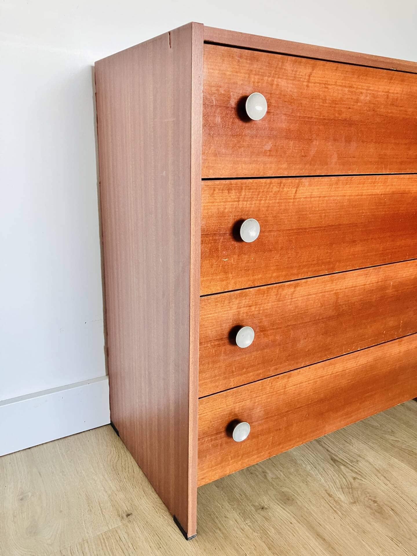 1970s vintage mahogany chest of drawers