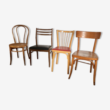 Ensemble de 4 chaises dépareillées