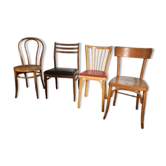 Ensemble de 4 chaises dépareillées