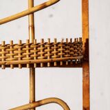 Large wooden and bamboo corner shelf