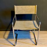 Modernist chair in metal and canvas 1970