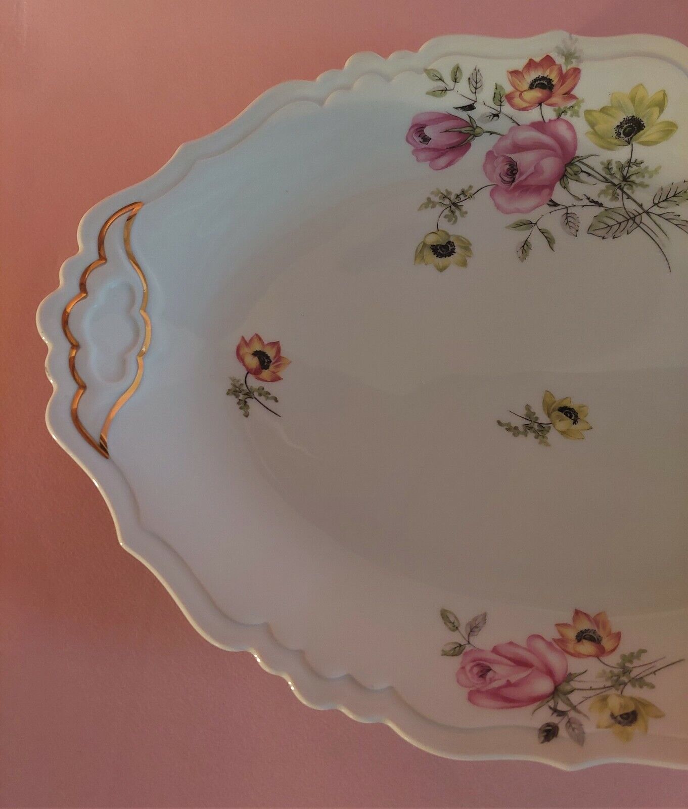 Oval porcelain serving dish from Limoges Charbernaud and Larcher