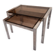 Vintage 1970s nesting tables in chrome and smoked glass, mid-century modernist style