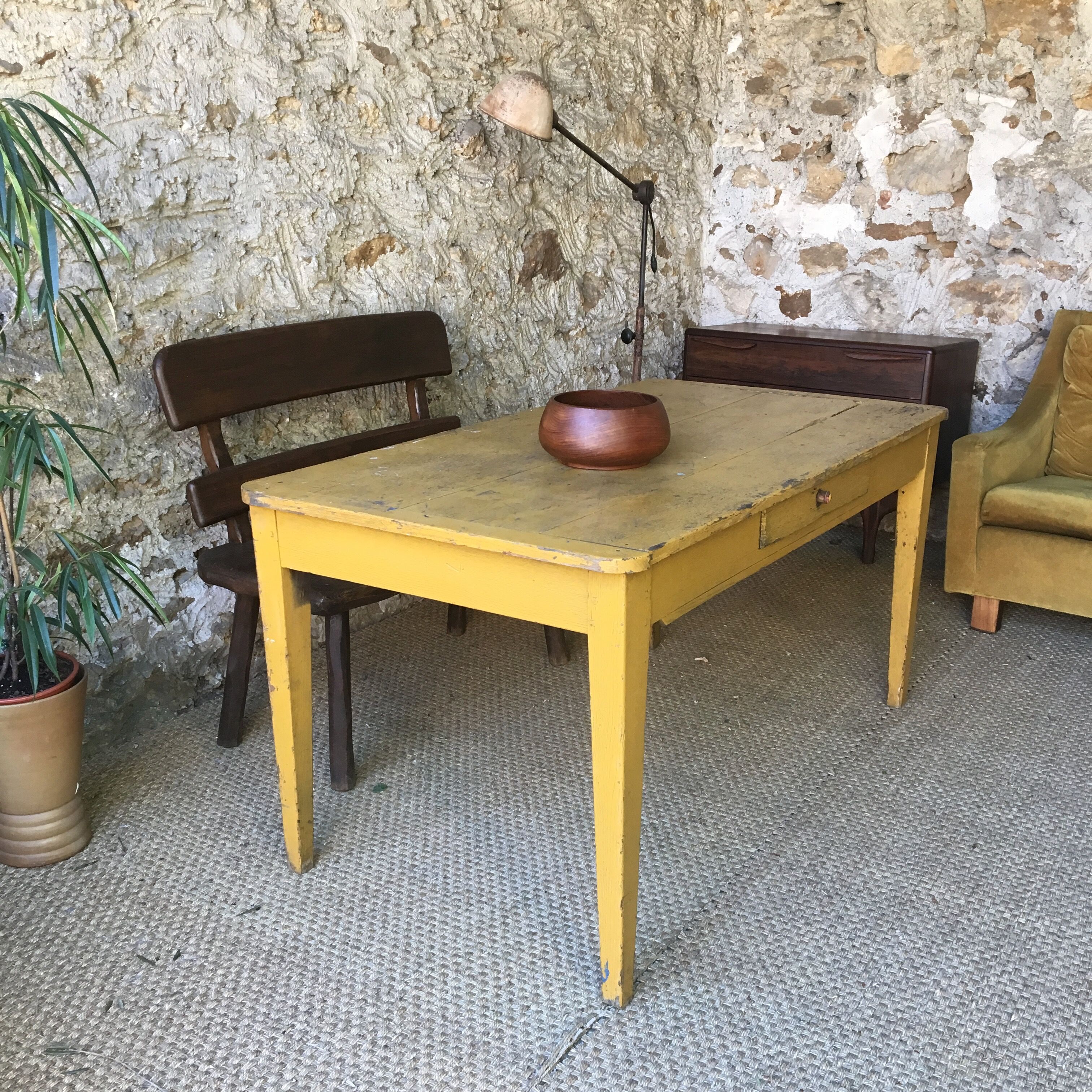 Vintage oak farm table