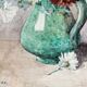 Still life, watercolor bouquet of flowers, signed HP