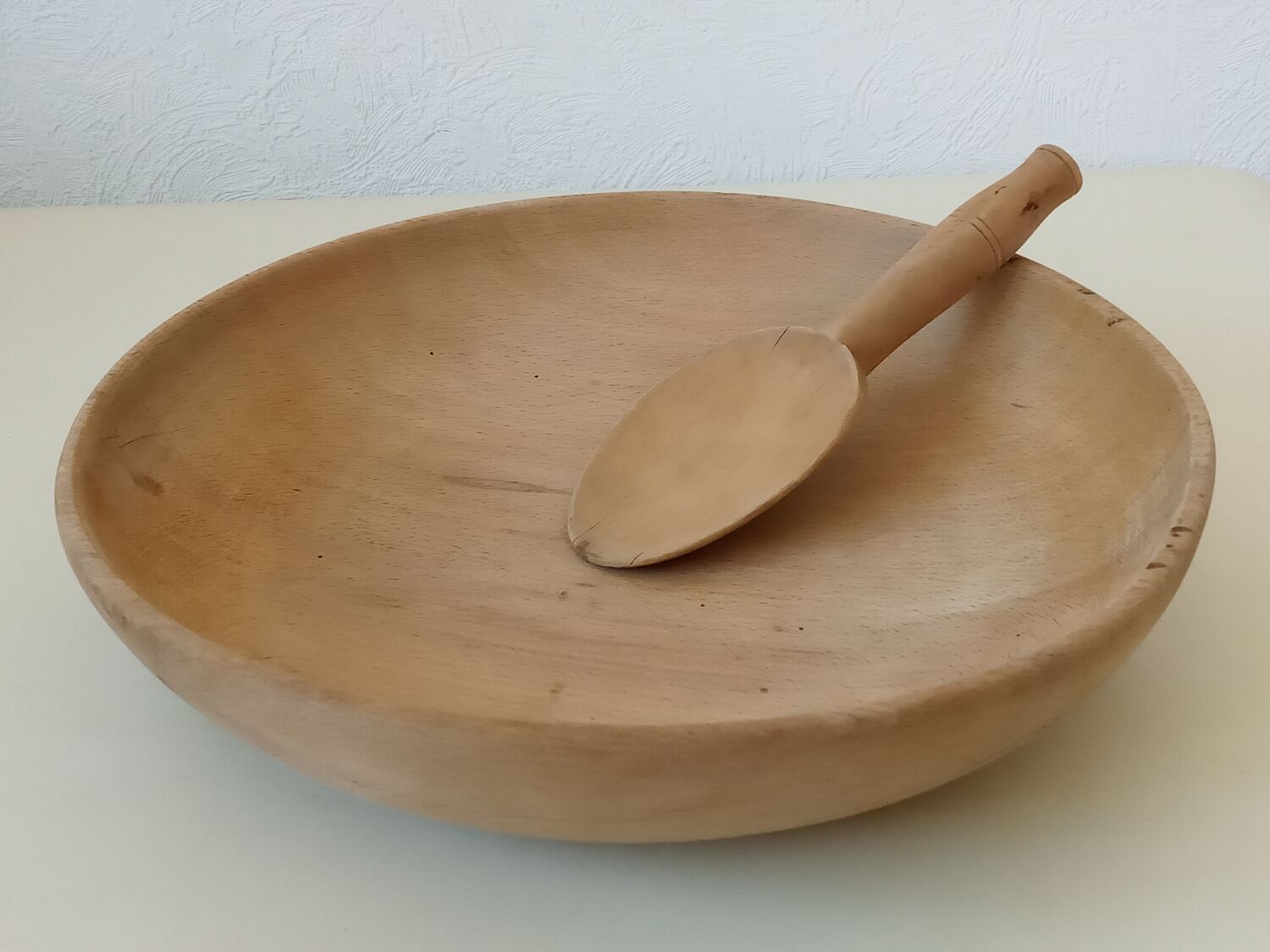 Wooden dish and spoon