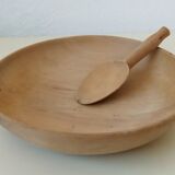 Wooden dish and spoon