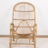 Fauteuil en rotin ancien, vintage