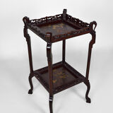 Japanese pedestal table in carved wood and lacquered panels, France, circa 1880