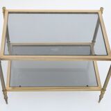 Gold brass and glass coffee table