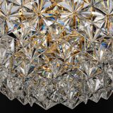 Chandelier, brass and crystal glass by Kinkeldey, Germany, 1970s.
