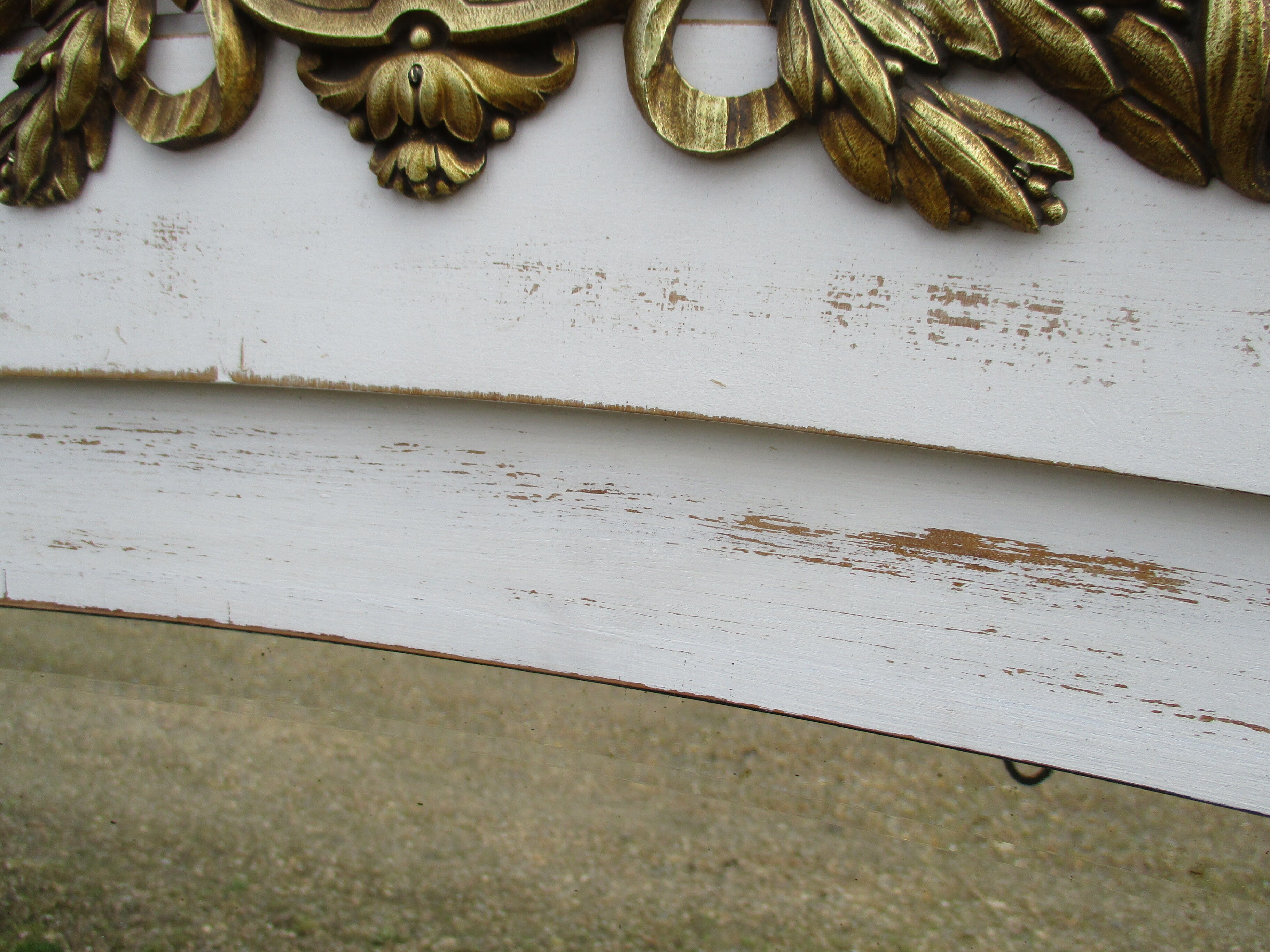 Old mirror white patinated fireplace top