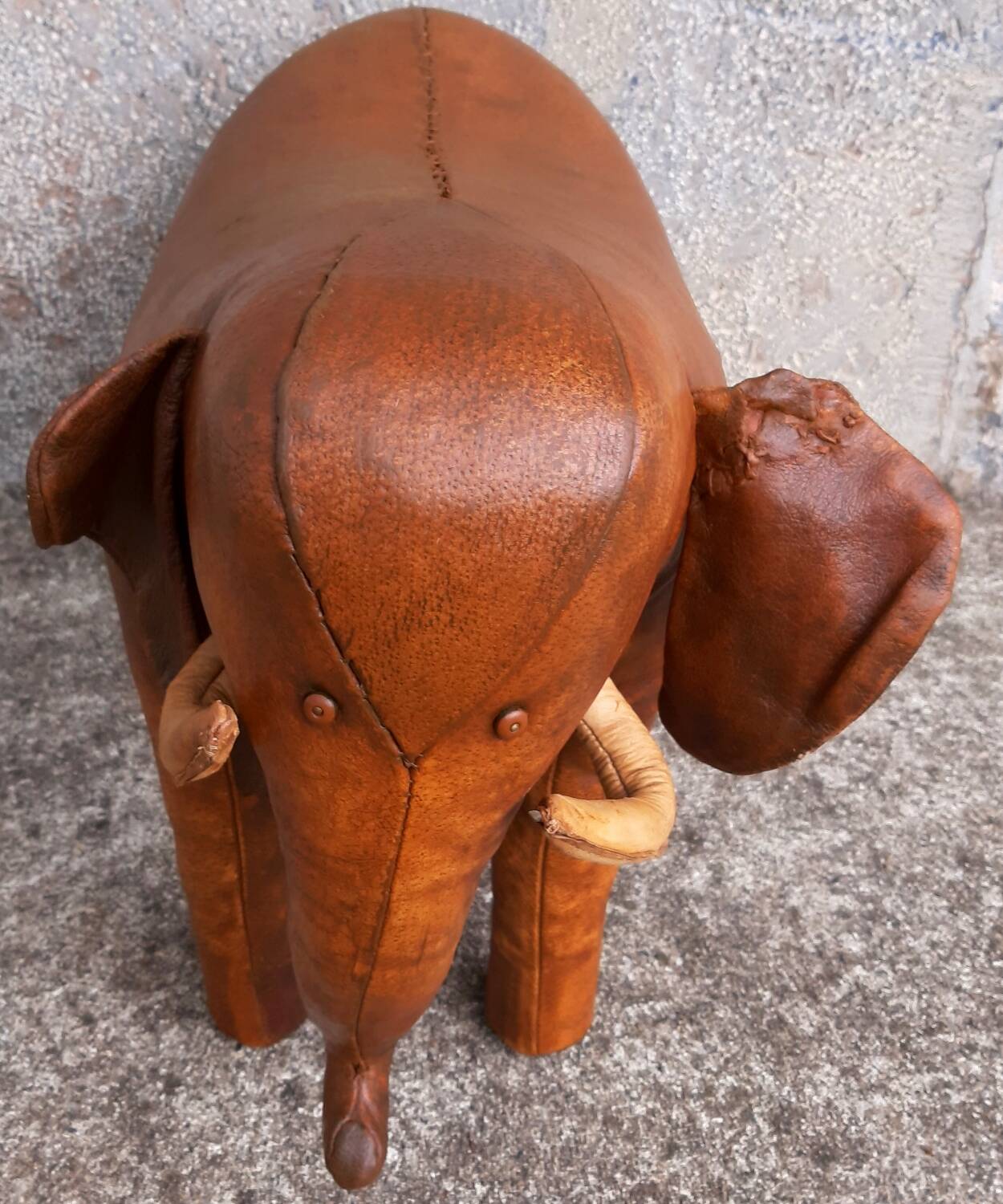 Leather footstool, Dimitri Omersa, 1950s