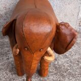 Leather footstool, Dimitri Omersa, 1950s