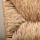 Spanish brutalist rustic Dining Chairs in Oak and Rush