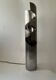 Large sculptural lamp in chrome-plated and brushed metal, 1970s design
