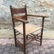 Fauteuil paillé rustique