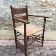 Fauteuil paillé rustique