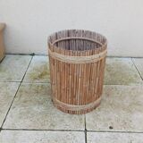 cache pot vintage en rotin année 50