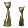 Couple of stylized cats in brass 70s