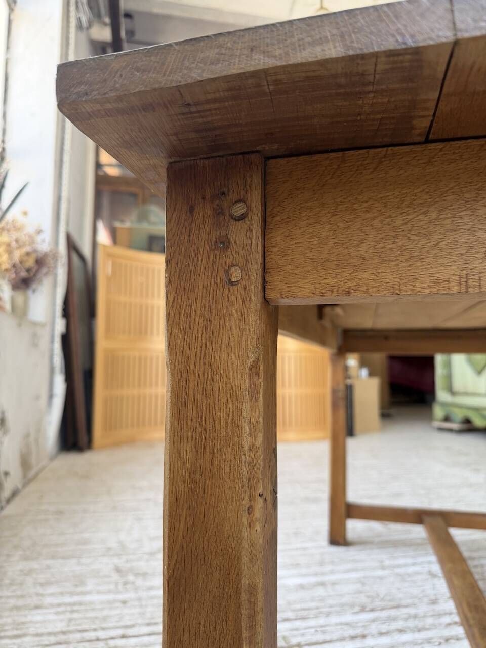 Table de ferme chêne doré 160cm