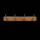 Vintage wooden wall coat rack - 4 steel hooks