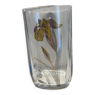 Vase en cristal décoré à la main - Années 60/70